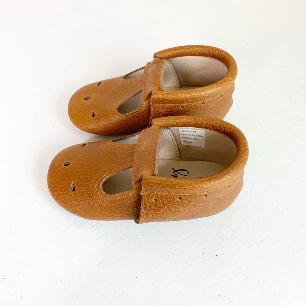 Monkey Feet Leather Mary Jane Shoes Brown Size 18-24 Months